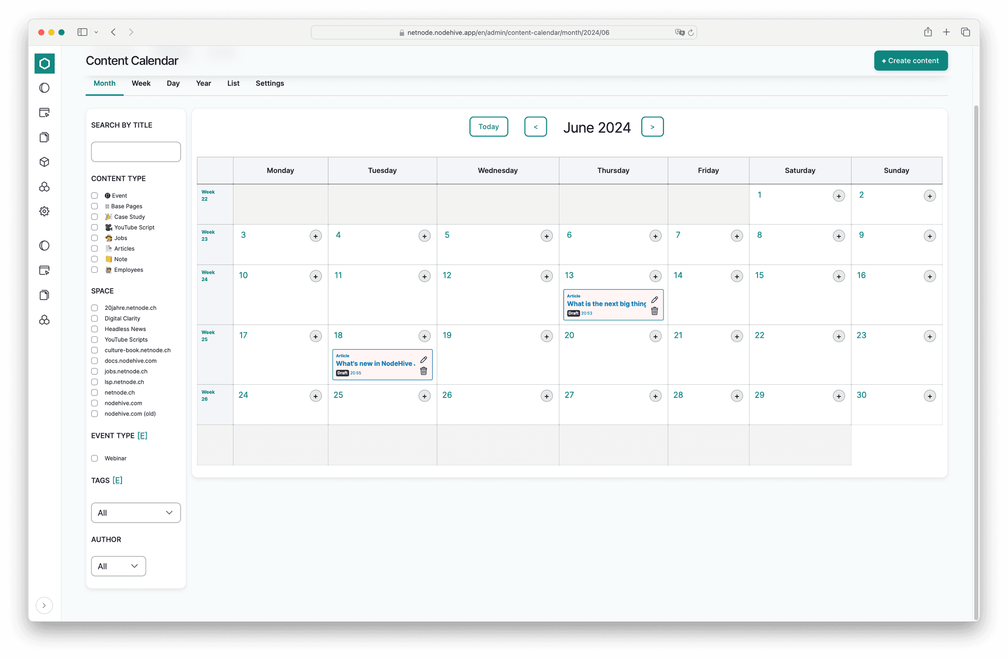 Content Calendar